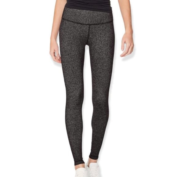 lululemon athletica Pants - Lululemon Herring Bone Black & Grey Wunder Under Low-Rise Tight *28" SZ 4